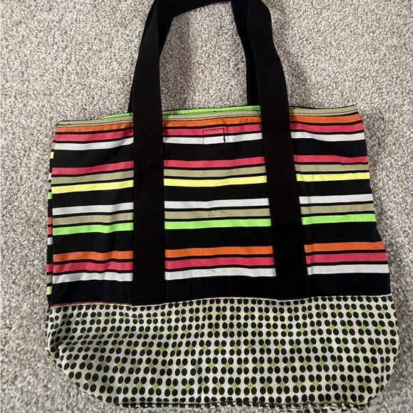 Roxy Y2K Striped & Polka Dot Tote Bag – Retro Surf Style vintage school bag - Picture 6 of 6